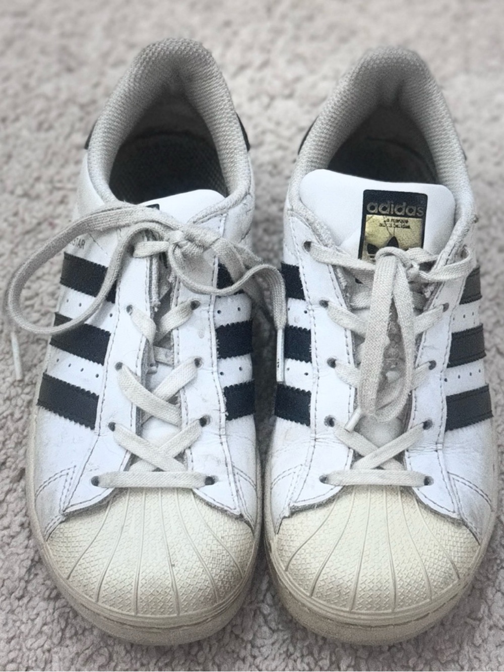 Adidas Originals Kids' Superstar II Sneakers – White/Black – Size 2 (Youth)